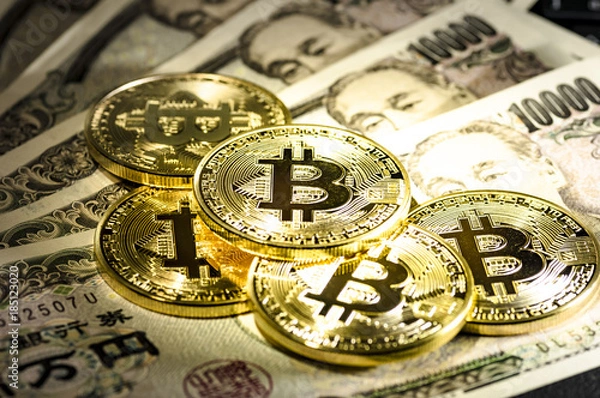 Obraz ビットコインと一万円札