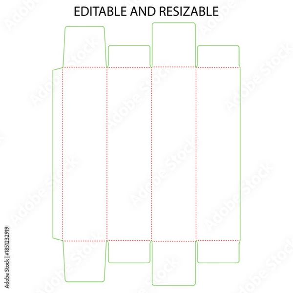 Obraz Editable and resizable box template for custom packaging