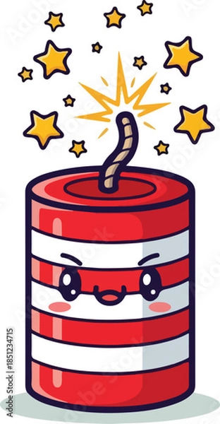 Obraz Festive Lit Firework Rocket Illustration