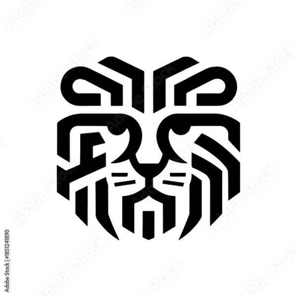 Obraz Lion Head Silhouette Vector Design. Logo template.