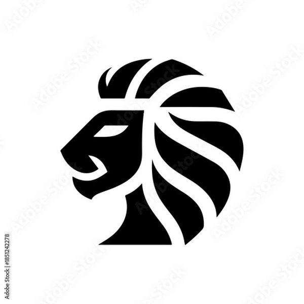 Obraz Lion Head Silhouette Vector Design. Logo template.