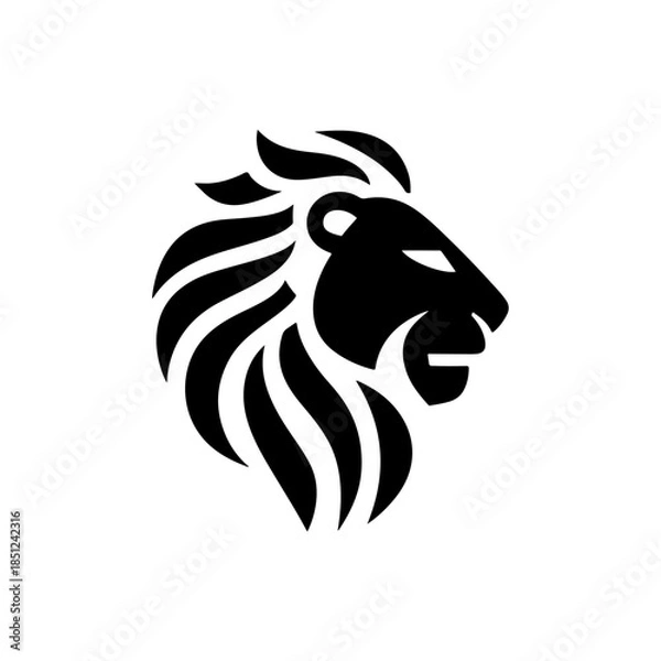 Obraz Lion Head Silhouette Vector Design. Logo template.