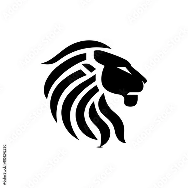 Obraz Lion Head Silhouette Vector Design. Logo template.