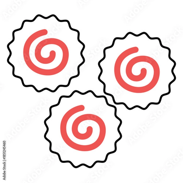 Obraz Simple Line Art Kamaboko Fish Cake Japanese Food Illustration