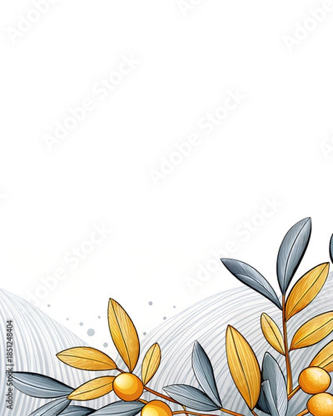 Obraz Clean minimal background with subtle paper grain texture, warm neutral tones, calm composition, generous copy space