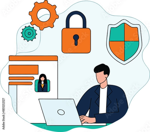 Fototapeta Online Data Protection Concept