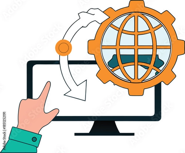 Fototapeta Global Technology System Icon