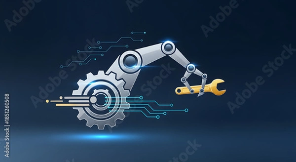 Obraz Automation Concept – Smart Technology and Digital Process Control