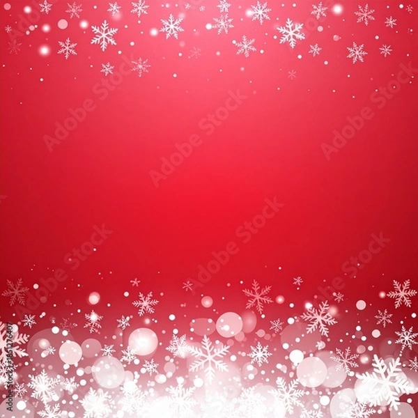 Obraz red christmas background with snowflakes