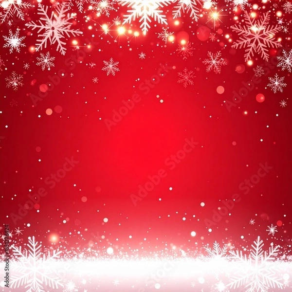 Obraz red christmas background with snowflakes