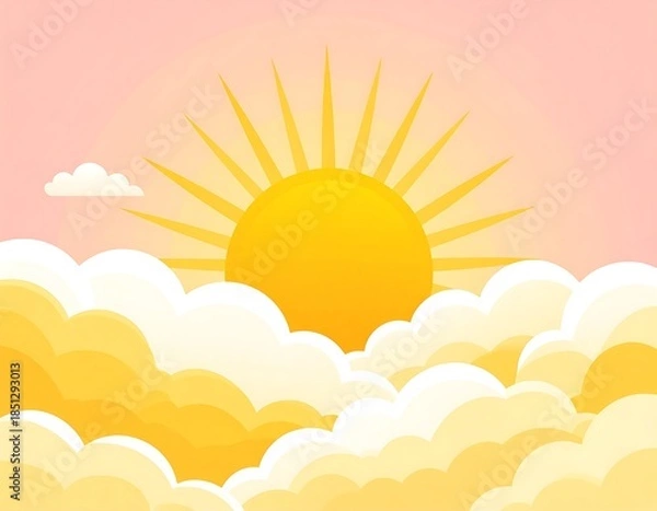 Obraz Sunrise through fluffy clouds