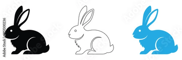 Obraz Three rabbits in different colors sitting peacefully