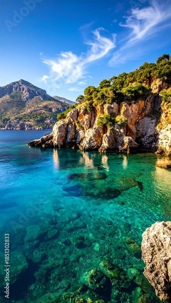 Obraz Sunny cove with crystal-clear water