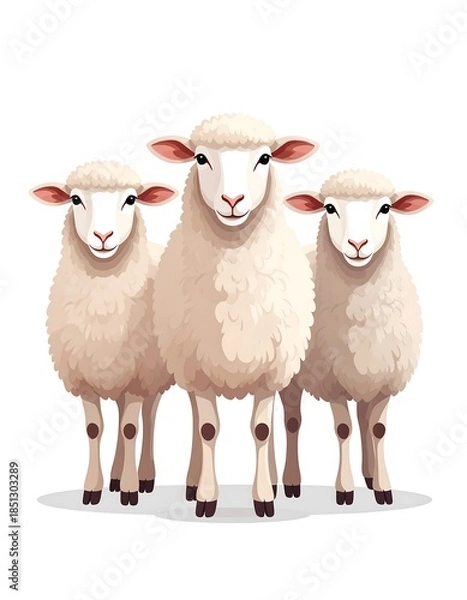 Obraz Three sheep standing together