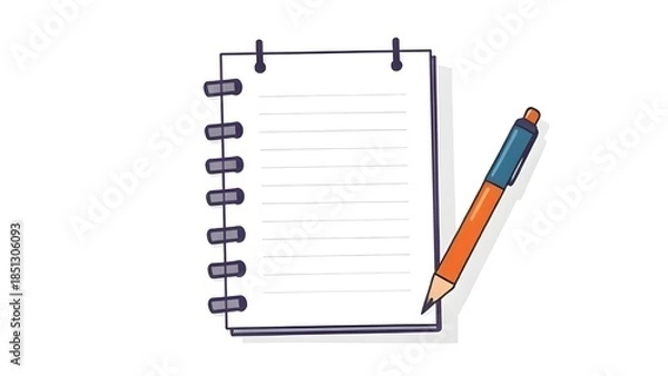 Obraz notebook and pencil