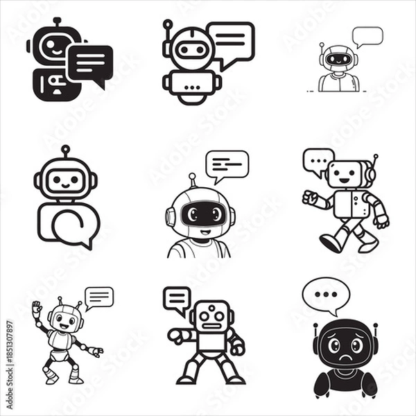 Fototapeta Software AI Chatbot Robot Assistant Speech Bubble