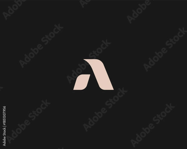 Fototapeta Letter A solid logo. Graceful identity monogram vector sign.