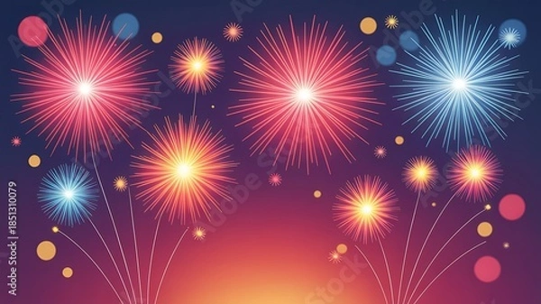 Obraz Vibrant fireworks display