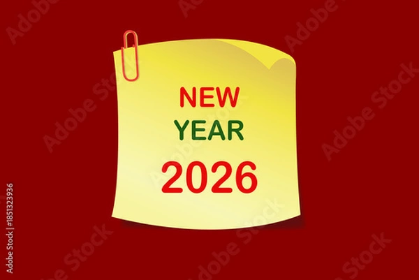 Obraz Sticky note with New Year 2026