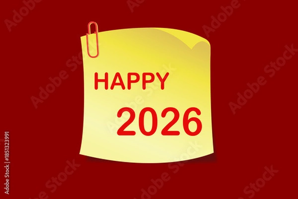 Obraz Sticky note with Happy 2026