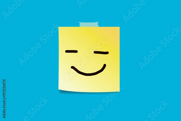 Obraz Happy faces drawn on sticky notes.