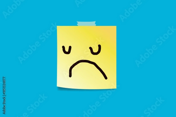Obraz Sad faces drawn on sticky notes.