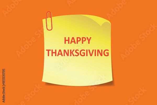 Obraz A Happy Thanksgiving note written on paper.