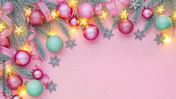 Obraz pink christmas background