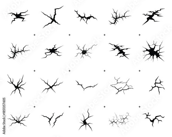 Obraz wall cracks Silhouette set