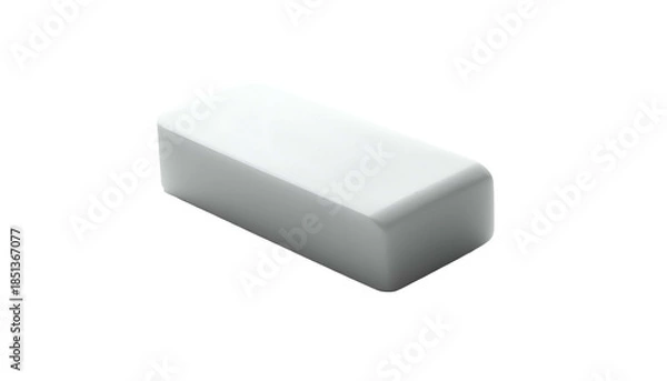 Obraz A single, rectangular, white object floats against a black background with rounded corners