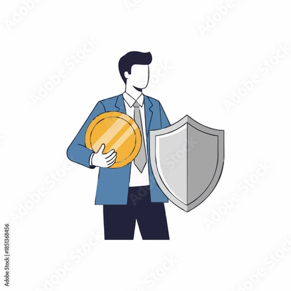 Obraz businessman with shield