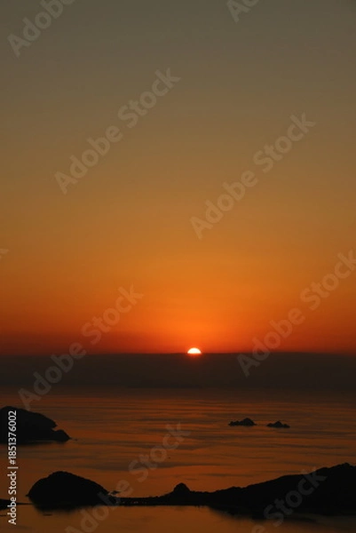 Obraz 海と夕日『SDGs 地球の神秘　マジックアワー』海とソラ！輝く太陽のヒカリ！日本　山口県