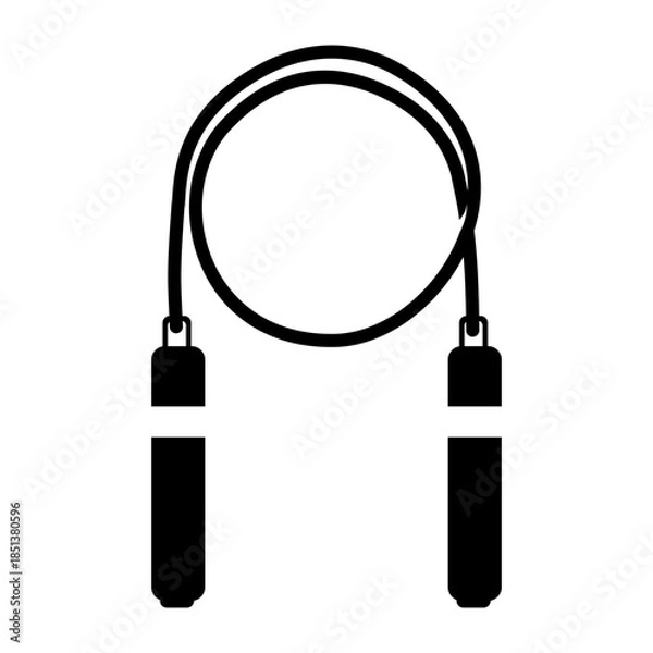 Fototapeta Skipping Rope Exercise Equipment Black Vector Icon