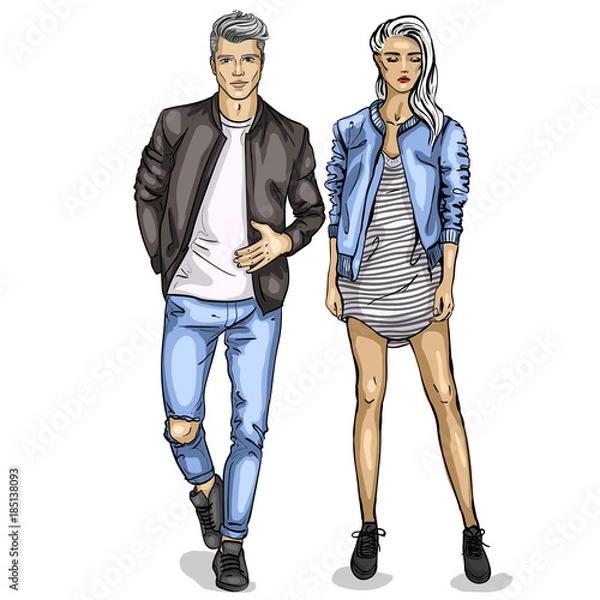 Obraz Vector woman and man