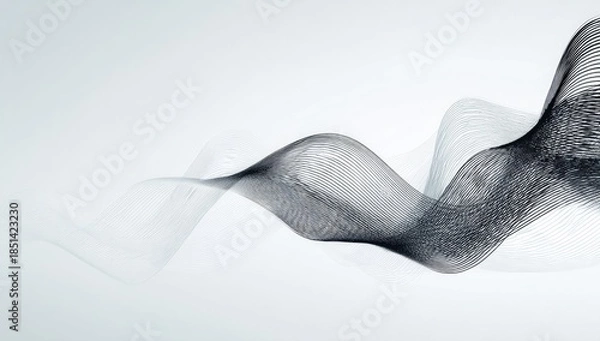 Fototapeta Abstract grayscale flowing lines