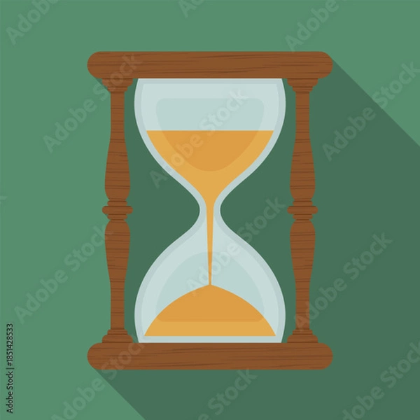 Fototapeta Vector hourglass with shadow
