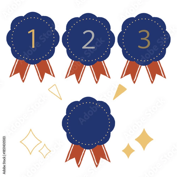 Obraz 手描き感が優しい印象のランキングバッヂ素材