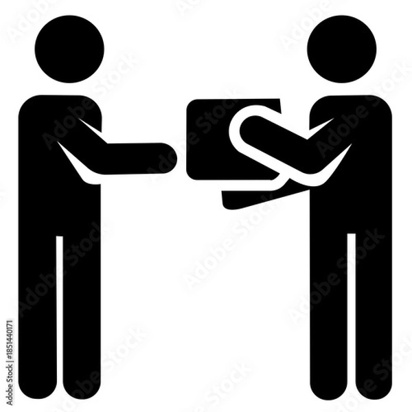 Fototapeta courier delivers ordered package