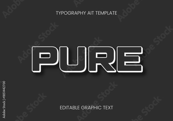 Obraz Minimal Outline Text Effect