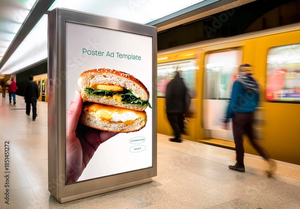 Obraz Subway Platform Poster Advertising Mockup