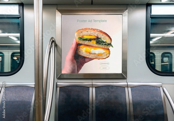 Obraz Subway Wall Poster Template with Seating View