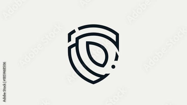 Obraz Modern Shield Logo Design with Abstract Elements.