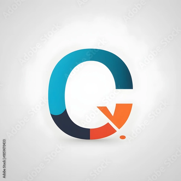 Fototapeta Modern Multicolor Segmented Letter  Logo