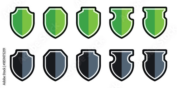 Obraz Protective shield icon set.
