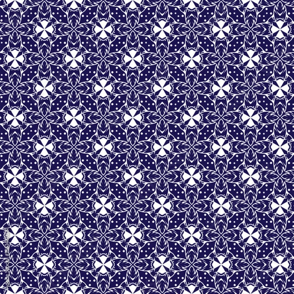 Obraz blue floral geometric seamless pattern