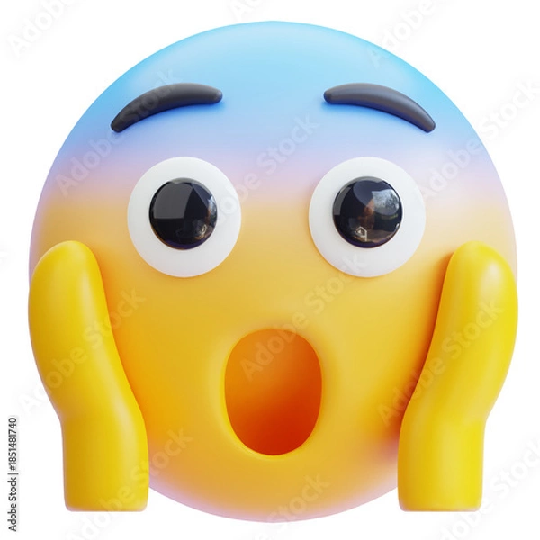 Obraz 3D Screaming Emoji