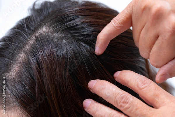 Obraz 髪　女性　クローズアップ