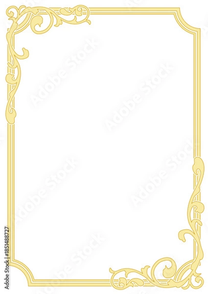 Obraz アールヌーボー風フレーム。A4サイズ、縦。