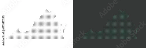 Fototapeta Virginia dot map vector illustration, USA State