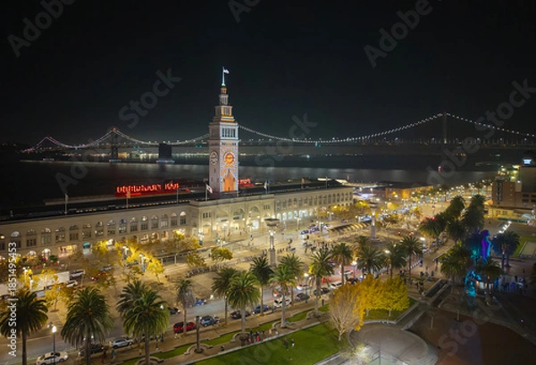 Obraz Let's Glow SF Ferry Building Light Show